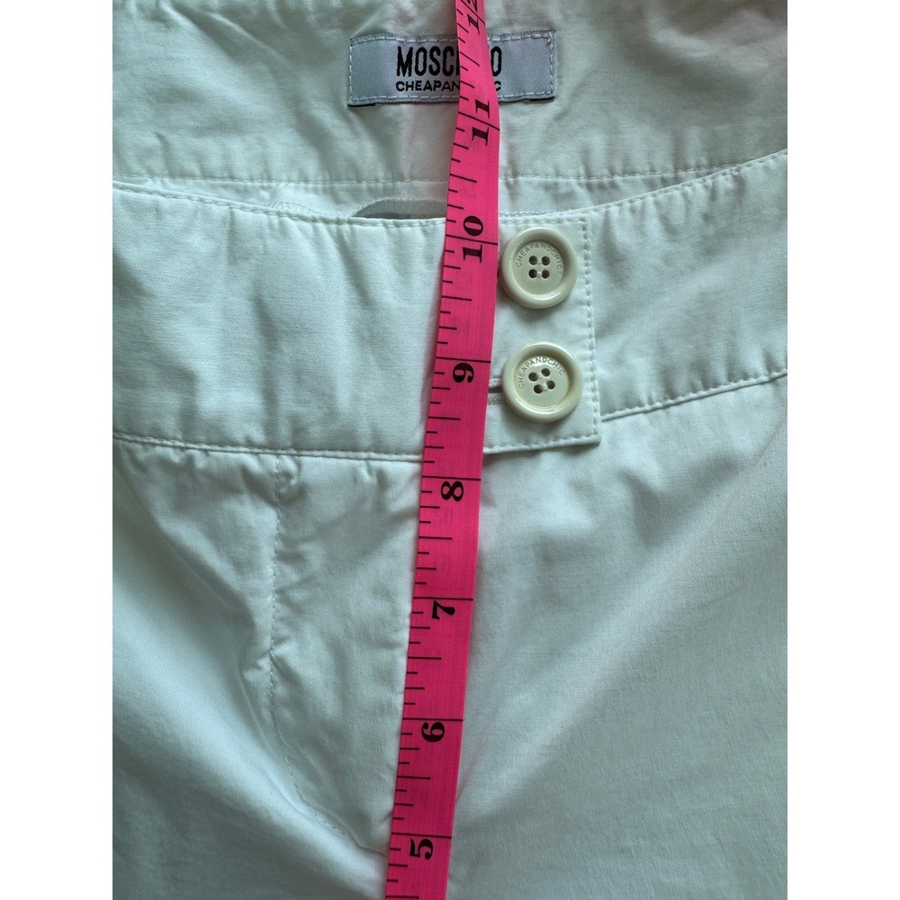 Moschino Cheap and Chic Pants White Cotton Flare Bootcut Made in Italy Size 10 - Picture 9 of 11
